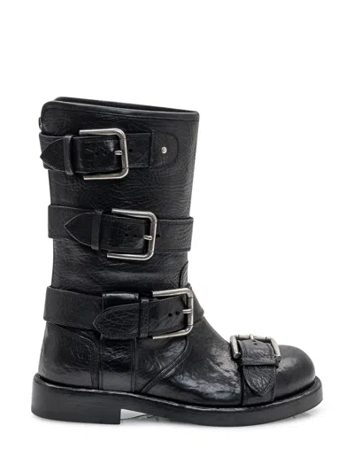 Dolce & Gabbana Mini Stivaletto Horse Boot In Black