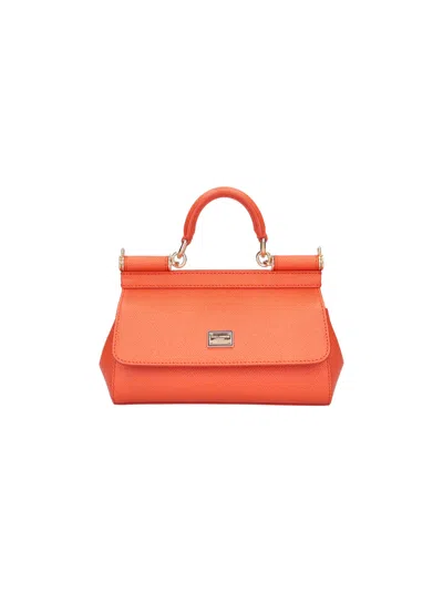 Dolce & Gabbana Mini Structured Top-handle Satchel, 13 Cm X 19 Cm X 6 Cm In Orange