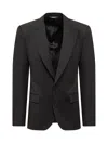 Dolce & Gabbana Mini Structured Wool Blazer In Black