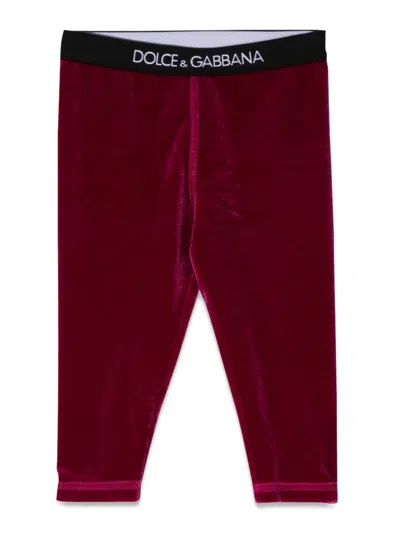 Dolce & Gabbana Mini Stylish Leggings For Girls In Red
