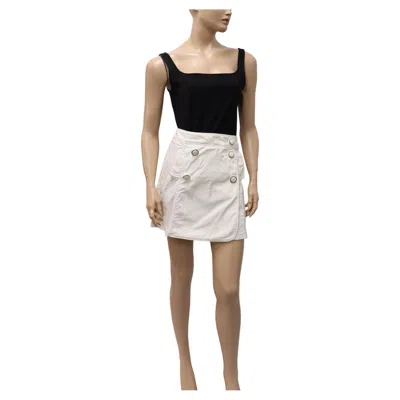 Pre-owned Dolce & Gabbana Mini White Denim Skirt Size It 40