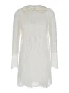 Dolce & Gabbana White Minidress In Chantilly Lace Woman In White