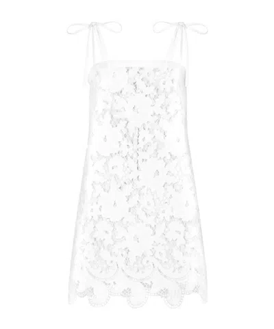 Dolce & Gabbana Minidress With Floral Openwork In ホワイト