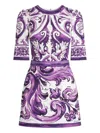 Dolce & Gabbana Majolica Print Mini Dress In Multi