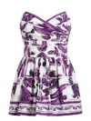 Dolce & Gabbana Maiolica Print Mini Dress In White