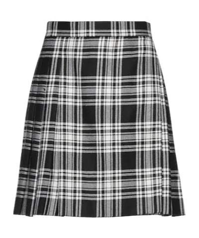 Dolce & Gabbana Minimal Plaid Mini Skirt In Black