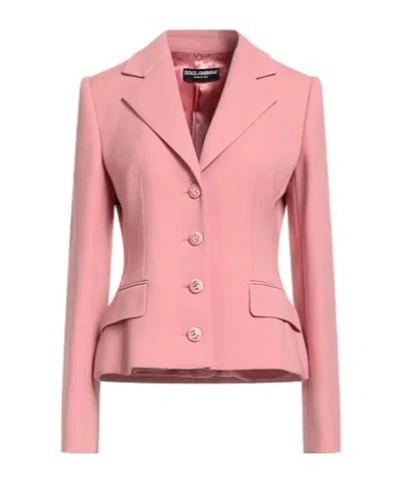 Dolce & Gabbana Minimal Singlebreasted Blazer In Pink