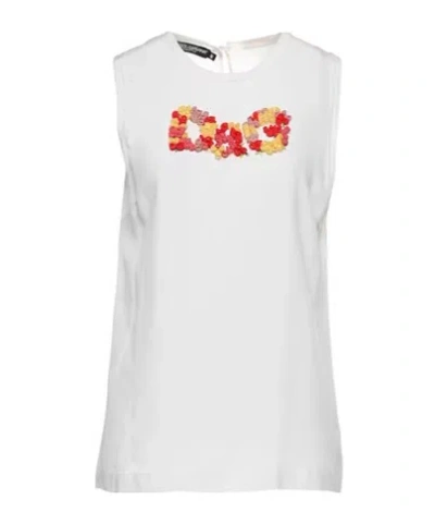 Dolce & Gabbana Minimal Solid Sleeveless Top In White