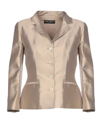 Dolce & Gabbana Minimalist Blazer In Nude