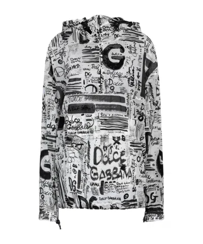 Dolce & Gabbana Minimalist Hooded Trench Coat In White