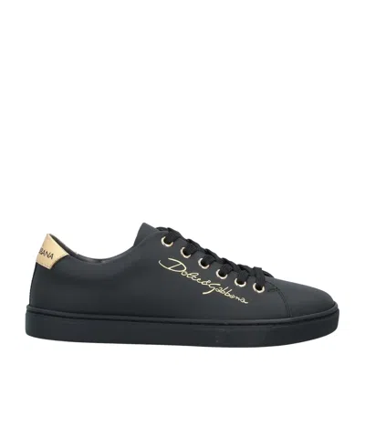 Dolce & Gabbana Minimalist Leather Low-top Casual Shoes In Black
