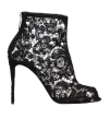 Dolce & Gabbana Minimalist Opentoe Ankle Boots In Black