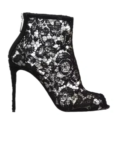 DOLCE & GABBANA MINIMALIST OPENTOE ANKLE BOOTS
