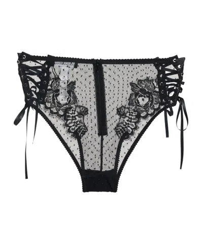 Dolce & Gabbana Minimalist Satin Lace Briefs In Black