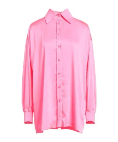 Dolce & Gabbana Minimalist Satin Shirt In Pink