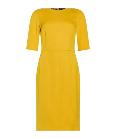 Dolce & Gabbana Minimalist Slim-fit Dress In Yellow