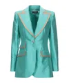 Dolce & Gabbana Metallic Green Single Breasted Blazer Jacket In Green