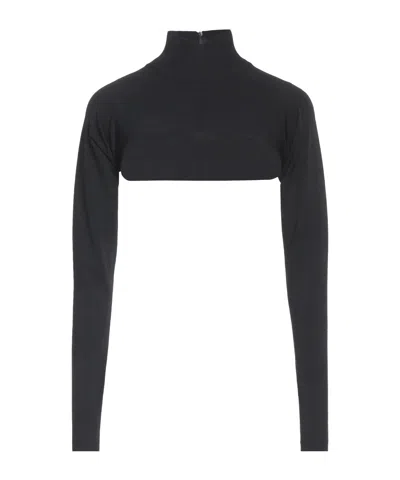 Dolce & Gabbana Minimalist Solid Color Knit Cropped Top In Black