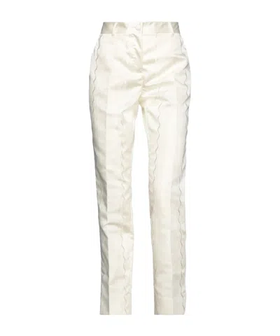 Dolce & Gabbana Minimalist Solid Color Satin Pants In White