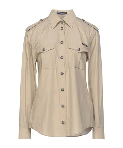 Dolce & Gabbana Minimalist Solid Long Sleeve Shirt In Neutral
