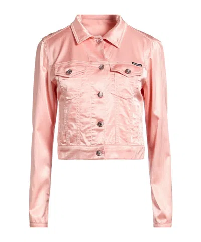 Dolce & Gabbana Minimalist Solid-color Casual Jacket In Pink