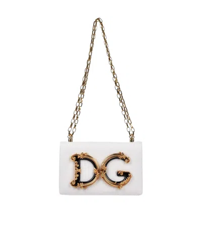 Dolce & Gabbana Minimalist Solidcolor Mini Handbag In White