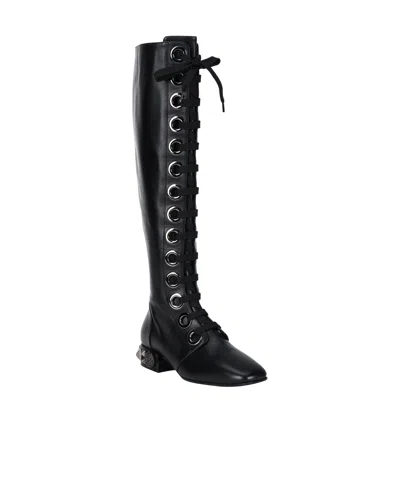 Dolce & Gabbana Minimalist Square-toe Tall Boots In Black
