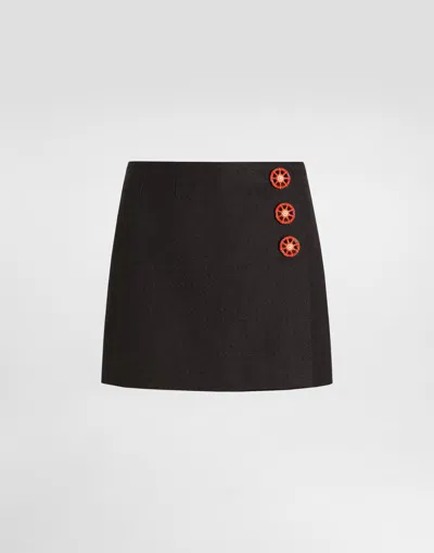 Dolce & Gabbana Miniskirt In Fabric In Black