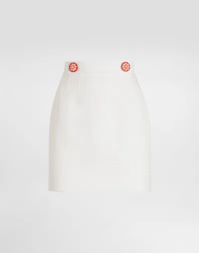 Dolce & Gabbana Miniskirt In Fabric In White