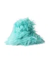 Dolce & Gabbana Mint Green Acrylic Fur Womens Bucket Hat In Green