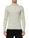 Dolce & Gabbana Light Green Wool Turtleneck Pullover Sweater