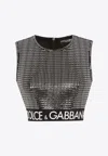 Dolce & Gabbana Mirror-effect Cropped Top In Silver