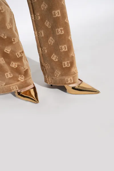 Dolce & Gabbana Mirror Finish Pumps In Gold