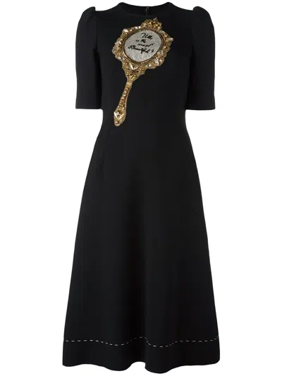 Dolce & Gabbana Mirror Patch Dress In Black