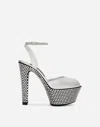 Dolce & Gabbana Mirrored-effect Calfskin Platforms With Fusible Rhinestones In Multicolor
