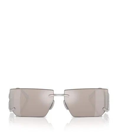 Dolce & Gabbana Mirrored Sunglasses In Gray