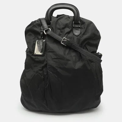 Pre-owned Dolce & Gabbana Miss Curly Black Leather And Nylon Shoulder Bag