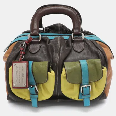 Pre-owned Dolce & Gabbana Miss Curly Multicolor Leather Satchel