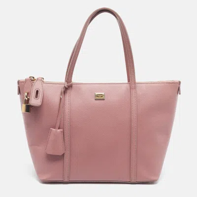 Pre-owned Dolce & Gabbana Miss Escape Pink Leather Tote
