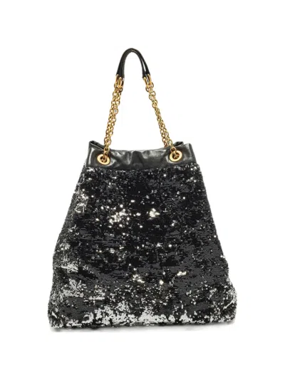 Pre-owned Dolce & Gabbana Miss Kristen Sequinned Tote Bag In Black
