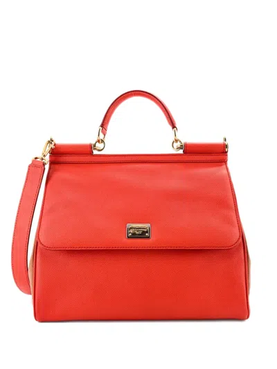 Pre-owned Dolce & Gabbana Miss Sicily Bag Leather Large Satchel In Multi