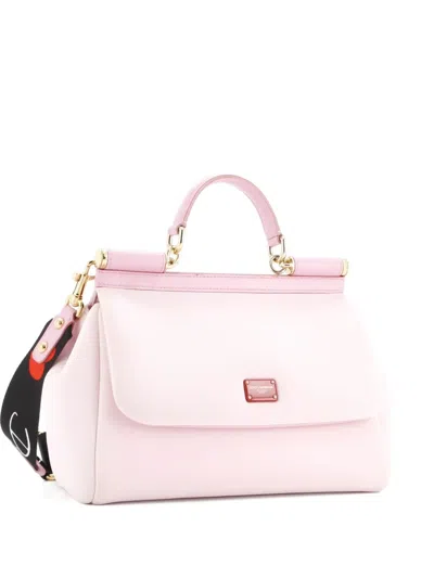Pre-owned Dolce & Gabbana Miss Sicily Bag Neoprene Medium Satchel In Pink