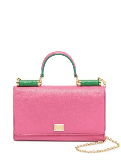 Pre-owned Dolce & Gabbana Miss Sicily Two-way Handbag In Pink