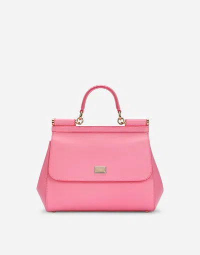 Dolce & Gabbana Medium Sicily Bag In Dauphine Calfskin In Pink