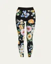 Dolce & Gabbana Mix Fiori Cropped Leggings In Mix Fiori F.nero