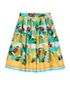 Dolce & Gabbana Mix-print Pleated Skirt In Green