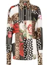 Dolce & Gabbana Mix-print Shirt In Black