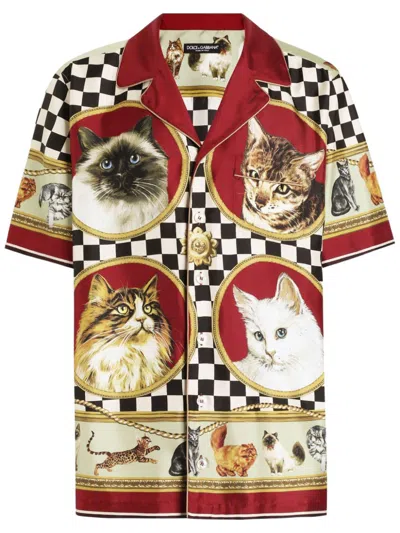 DOLCE & GABBANA MIX-PRINT SHIRT