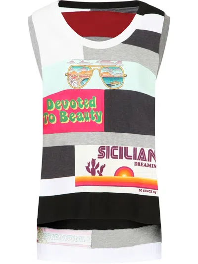 DOLCE & GABBANA MIX-PRINT TANK TOP