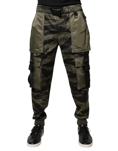 Dolce & Gabbana Mixed Camo Cargo Pants In Animal Print